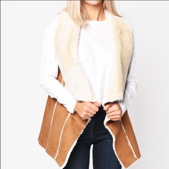 Anthropologie Jackets & Blazers - CUPCAKES & CASHMERE FAUX FUR VEST NWOT